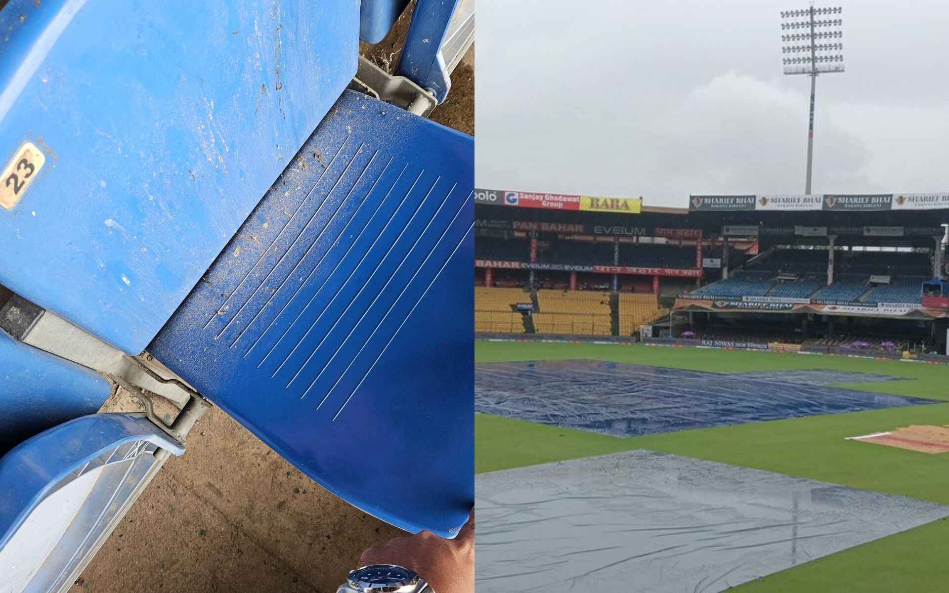 Fans Disappointed By Dirty Seats At Chinnaswamy Stadium In Rain-Delayed IND Vs NZ 1st Test